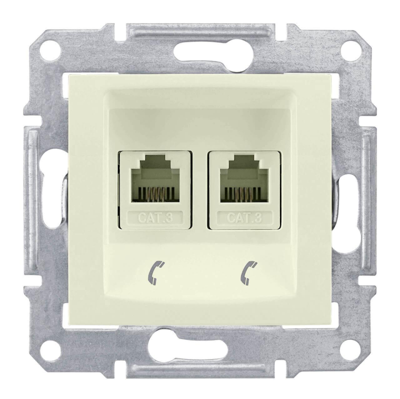 Розетка телефонная 2хRJ11 Schneider Electric Sedna SDN4201147