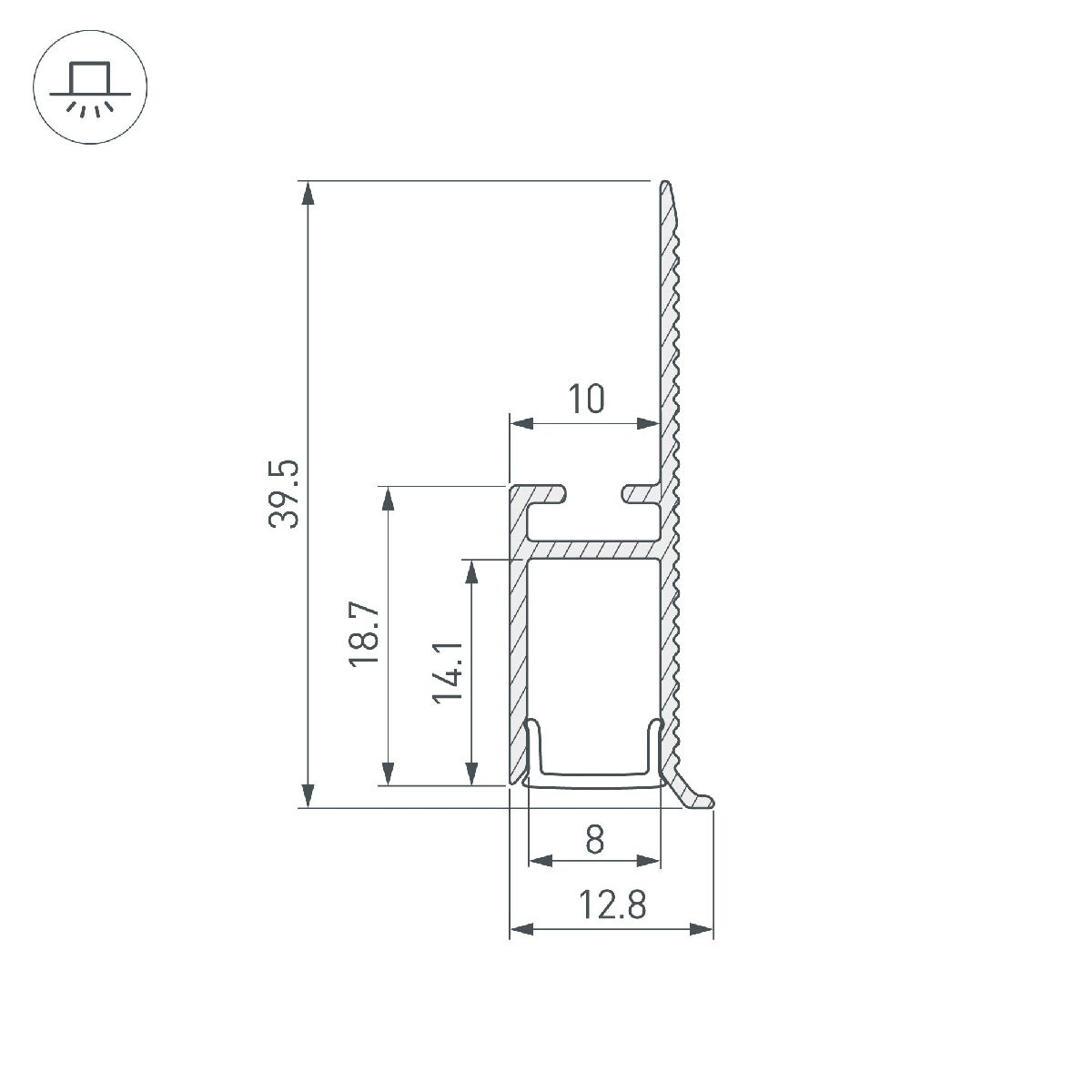 Профиль Arlight WALL-FANTOM-W10-2000 ANOD 043692