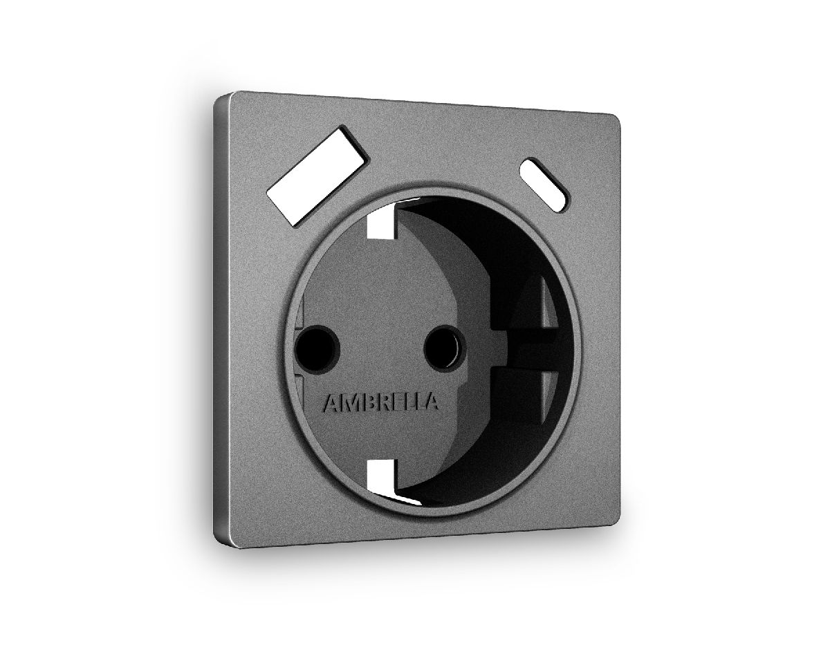 Лицевая панель для розетки с/з со шторками 2USB A+C Ambrella Volt Alfa AP6600