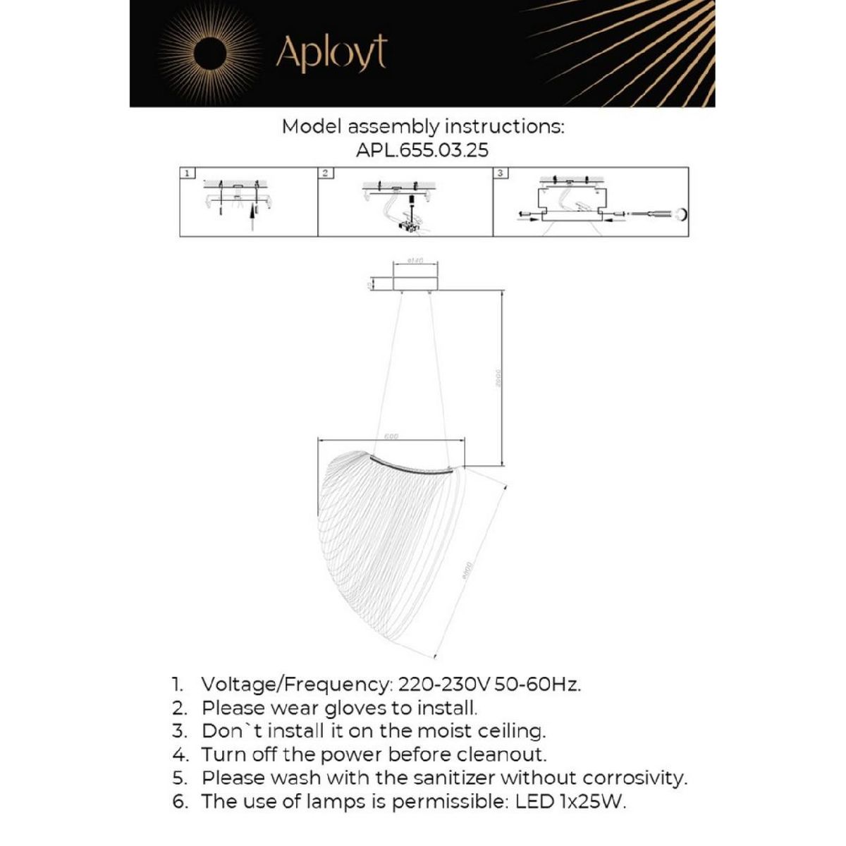 Подвесная люстра Aployt Amareynt APL.655.03.25
