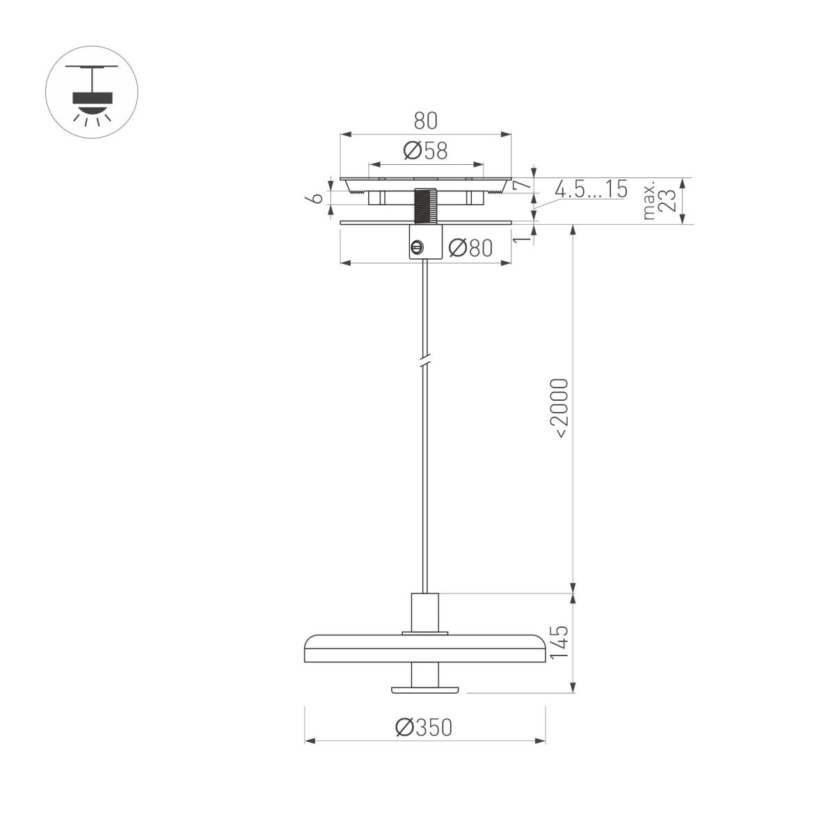 Подвесной светильник Arlight SP-KOTARO-R350-12W Warm2700 (BG-BG, 36 deg, 230V, TRIAC) 057229