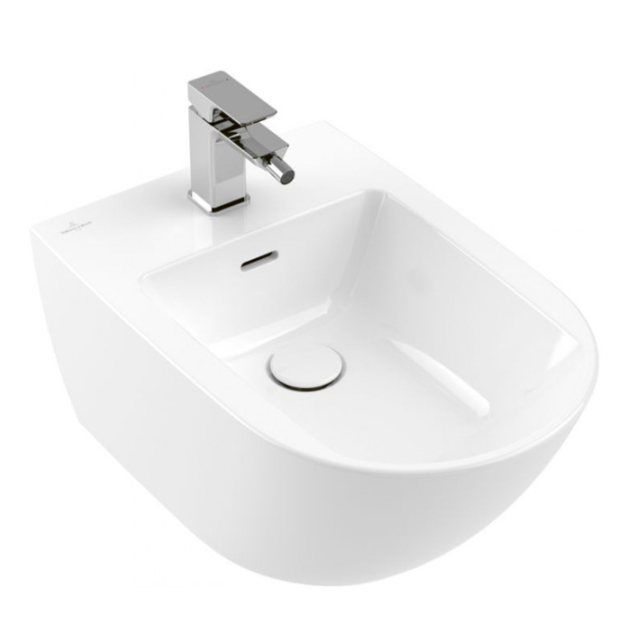 Villeroy&Boch Subway 3.0 Биде подвесное 37.5х56х27см., 1 отв., CeramicPlus, цвет: альпийский белый