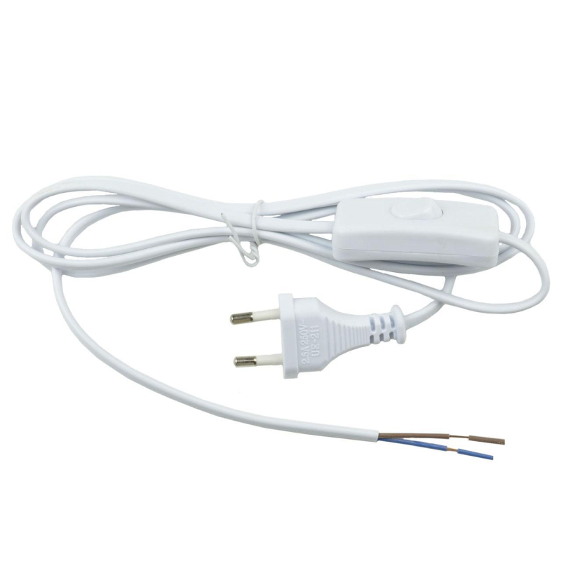 Шнур сетевой с вилкой и выключателем (UL-00004428) Uniel UCX-C10/02A-170 White