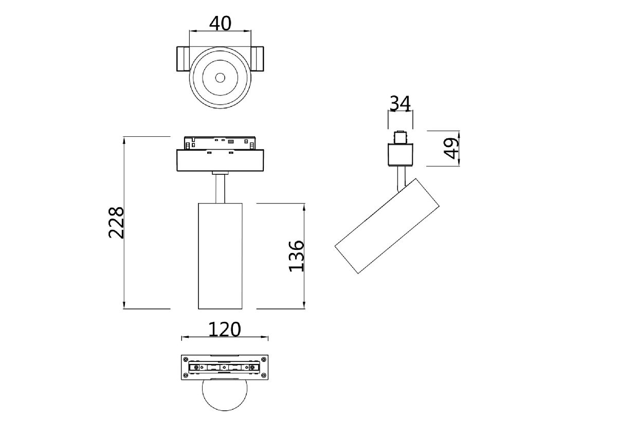 Трековый светильник Maytoni Track lamps TR019-2-7W4K-B