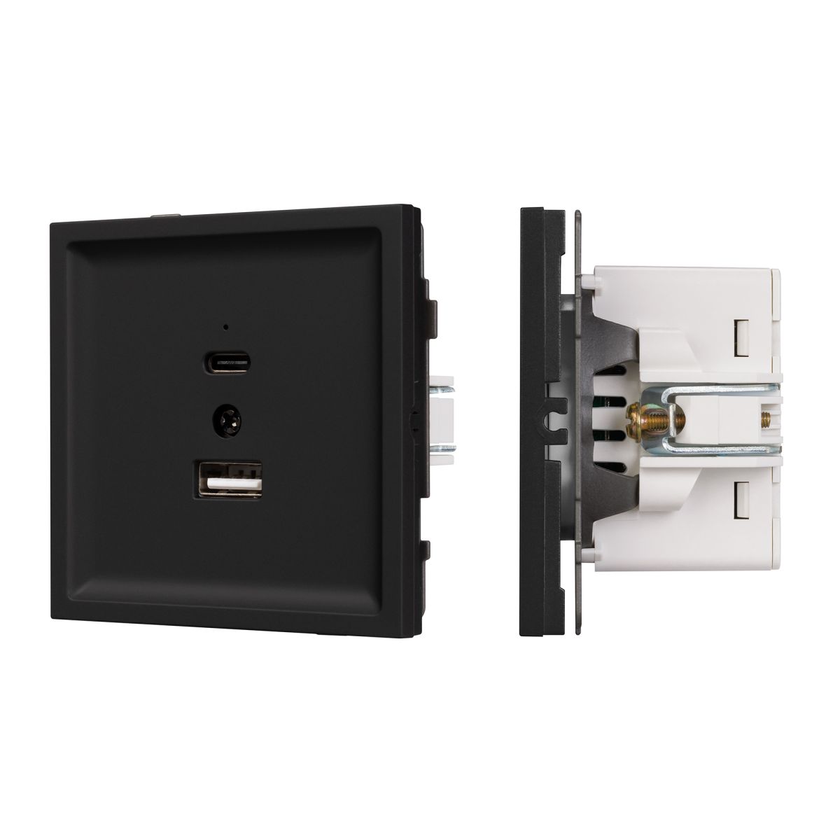 Механизм USB розетки Arlight SCT-TENDO-MUAC-SFPL-BK (5V, 3A, QC3) 054536