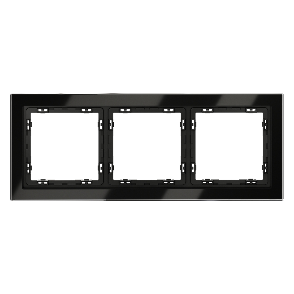 Рамка на 3 поста Voltum S70 VLS110308 (черный,стекло)