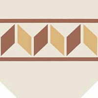 ETRURIA DESIGN VINTAGE Pattern 1: Bordura Lineare Bicolore (Bianco decoro Mattone/Ocra)