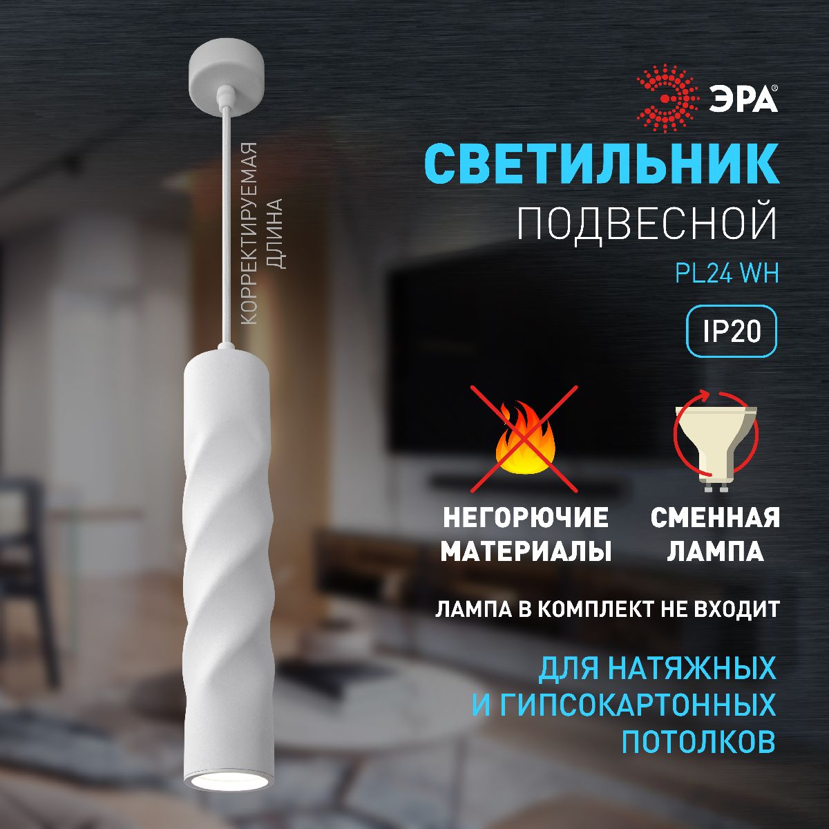 Подвесной светильник Эра PL24 WH Б0059810