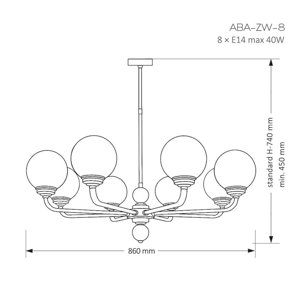 Потолочная люстра Kutek Mood Abano ABA-ZW-8 (P)