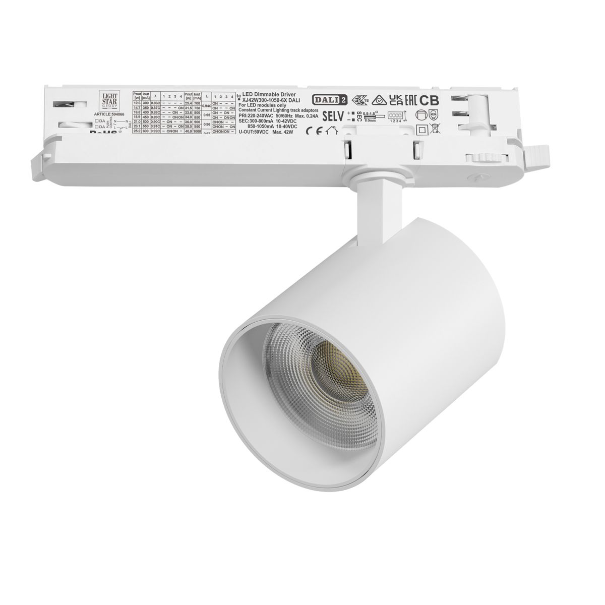 Трековый трехфазный светильник Quattro LED с управлением DALI Lightstar Alta Base A5436DALI