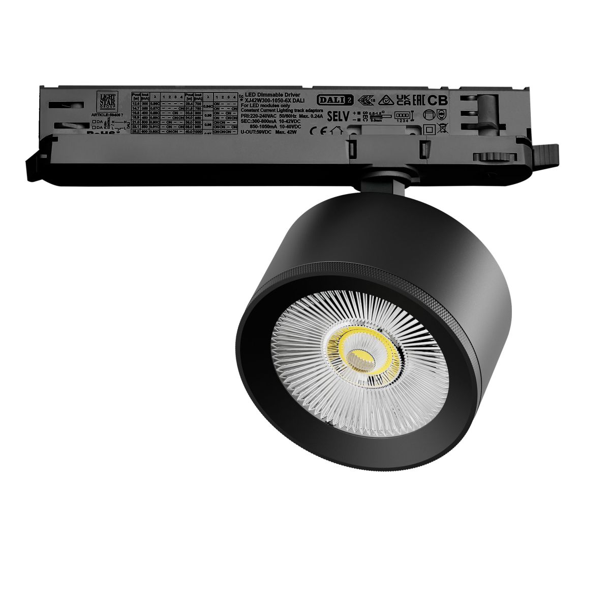 Трековый трехфазный светильник Quattro LED с управлением DALI Lightstar Alta Pro A5547DALI