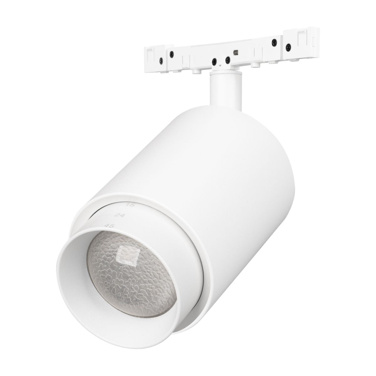 Трековый магнитный светильник Arlight MAG-MICROCOSM-SPOT-ZOOM-R59-12W Warm3000 (WH, 20-60 deg, 24V) (IP20 Металл) 052104