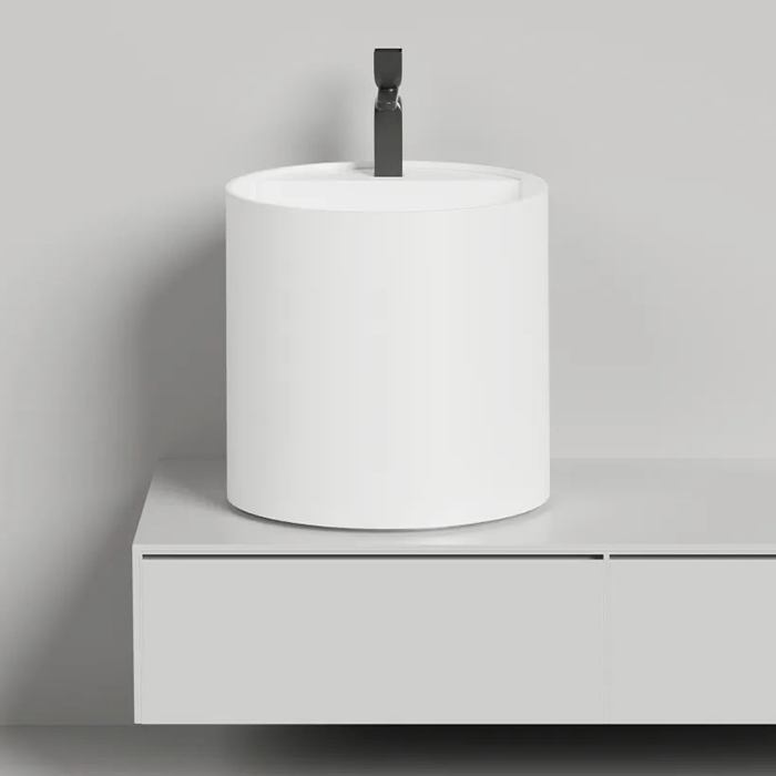 Salini Armonia Round Top 03 Раковина 45x45x45см., 1 отв., накладная, S-Sense, цвет: белый глянцевый