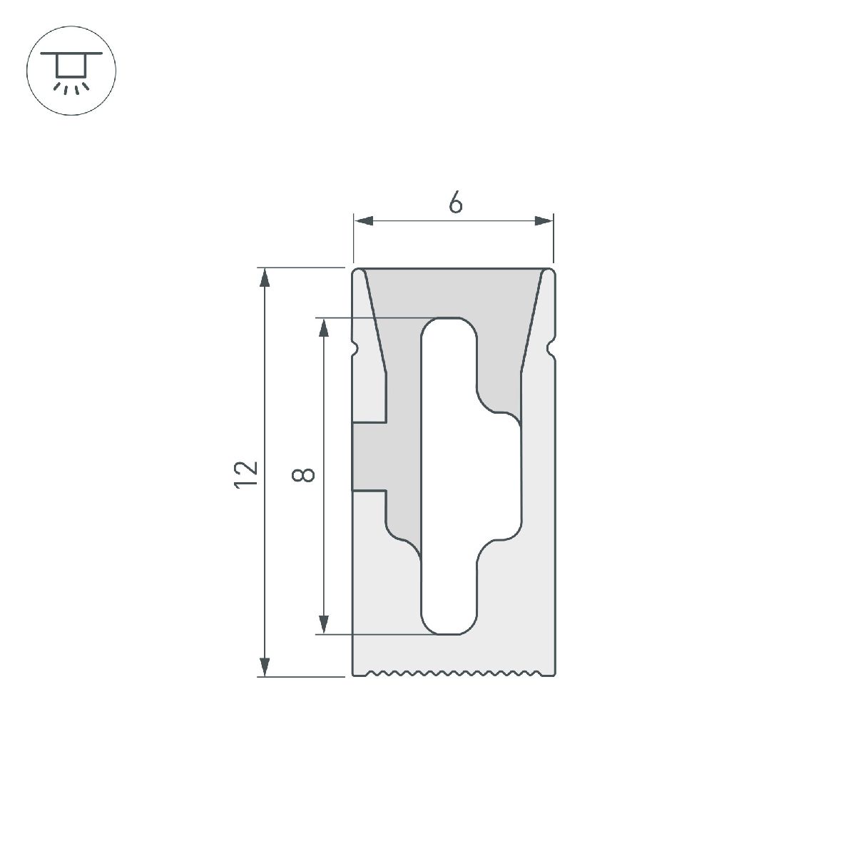 Силиконовый профиль Arlight WPH-FLEX-0612-SIDE-S8-5m WHITE 040264