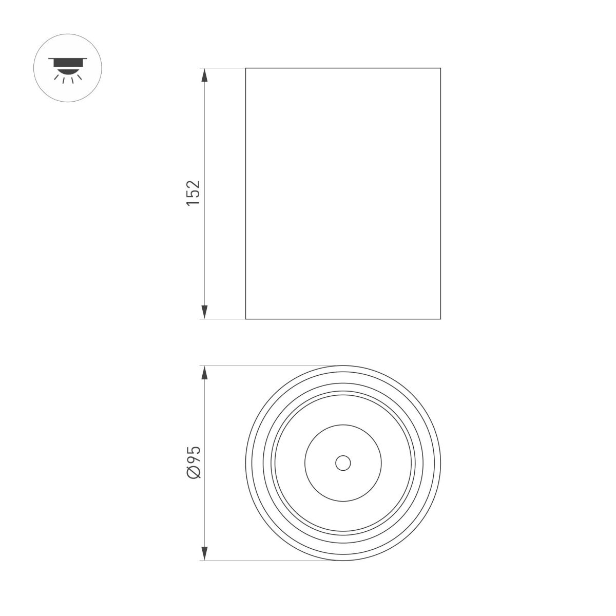 Накладной светильник Arlight SP-SALT-R95-20W Warm3000 (WH-BK, 40 deg, 230V) 056743