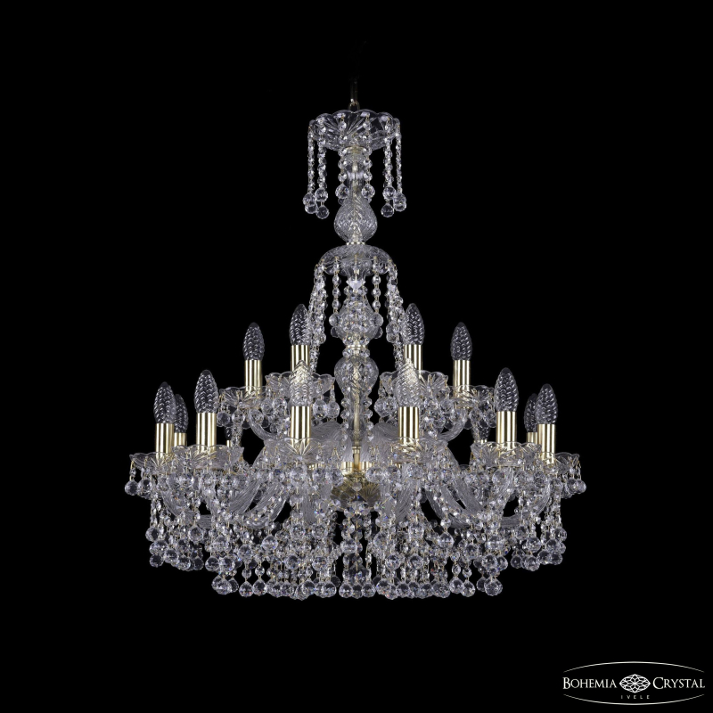 Подвесная люстра Bohemia Ivele Crystal 1409/12+6/240/XL-76 G