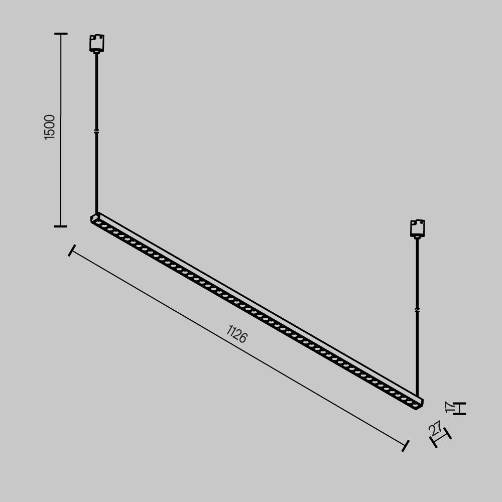 Трековый подвесной магнитный светильник Maytoni Points TR169-1-52W3K-M-B