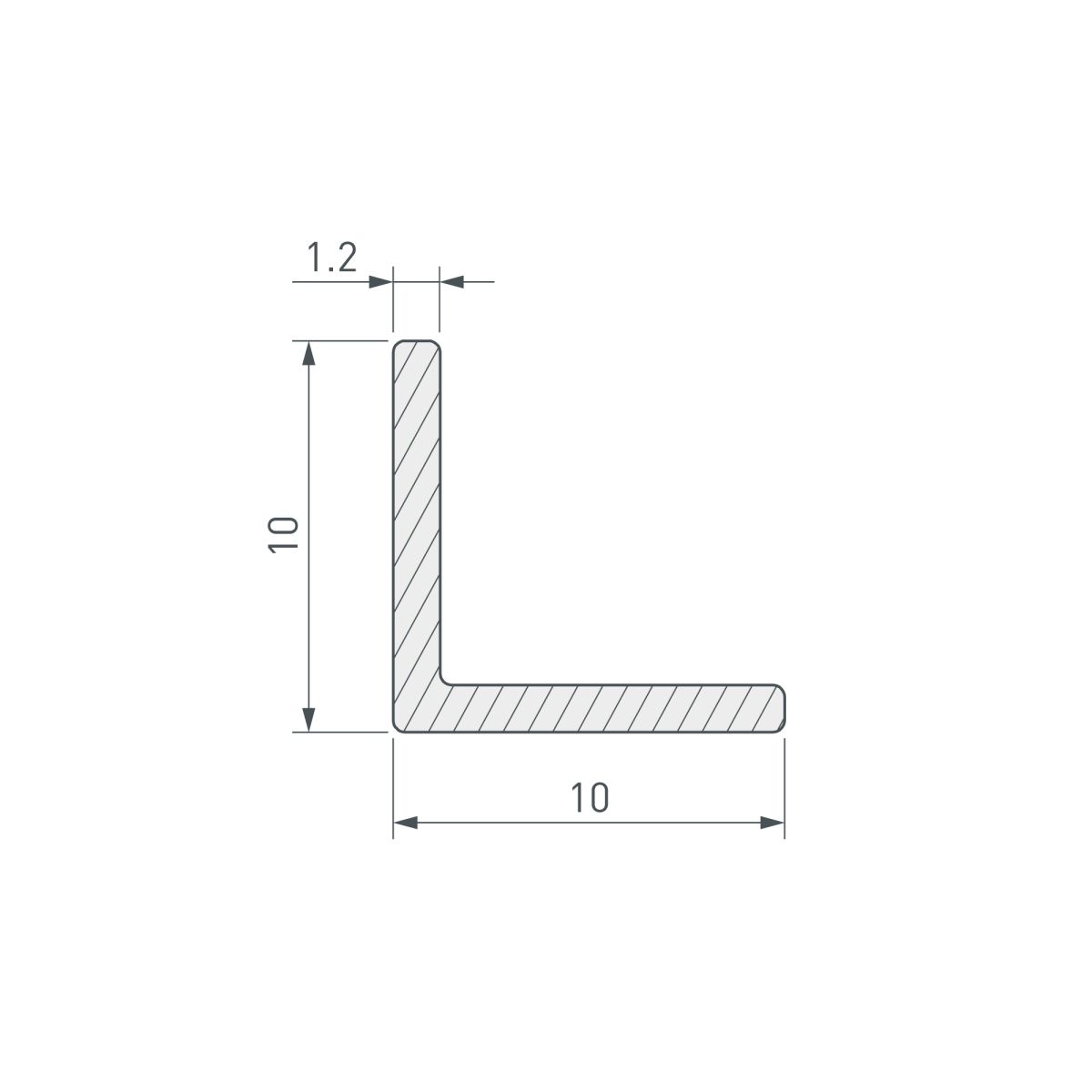 Уголок Arlight ARH-W10x10x1,2-3000 BLACK (Алюминий) 063304