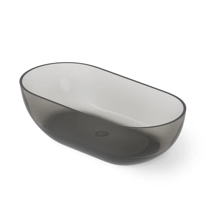 Dea Design Shadow Ванна 178х88х52см., отдельностоящая, Glasstech, прозрачная смола, цвет: Smoky Black R4