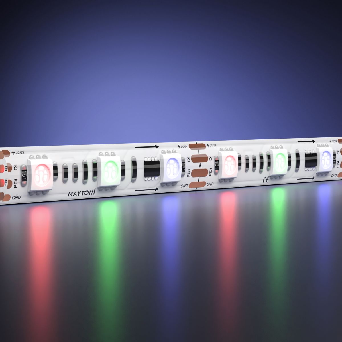 Светодиодная лента Maytoni Led Strip 12В 5050 14,4Вт/м RGB 5м IP 65 201243