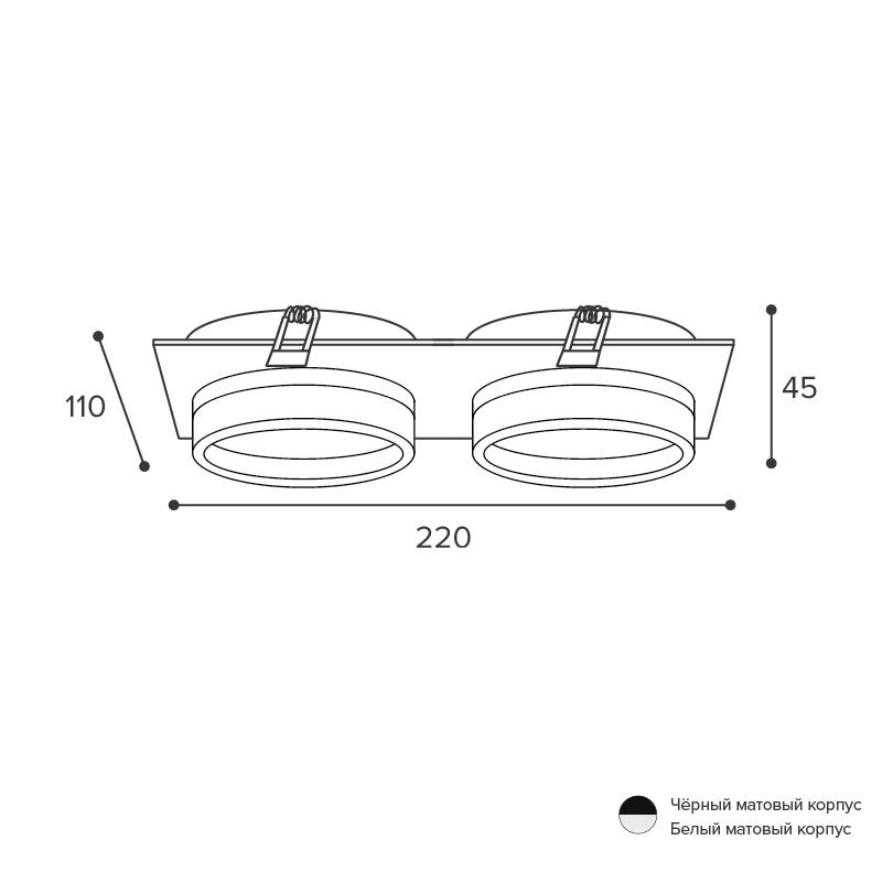 Встраиваемый светильник Wolta Luce WDL-GX53/06BL-02