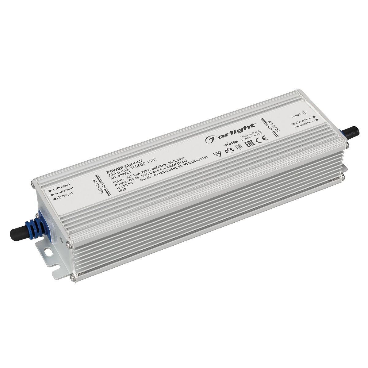 Блок питания Arlight ARPJ-LG-565600-PFC (200W, 25-56V, 2.6-5.6A, IP67) 039541