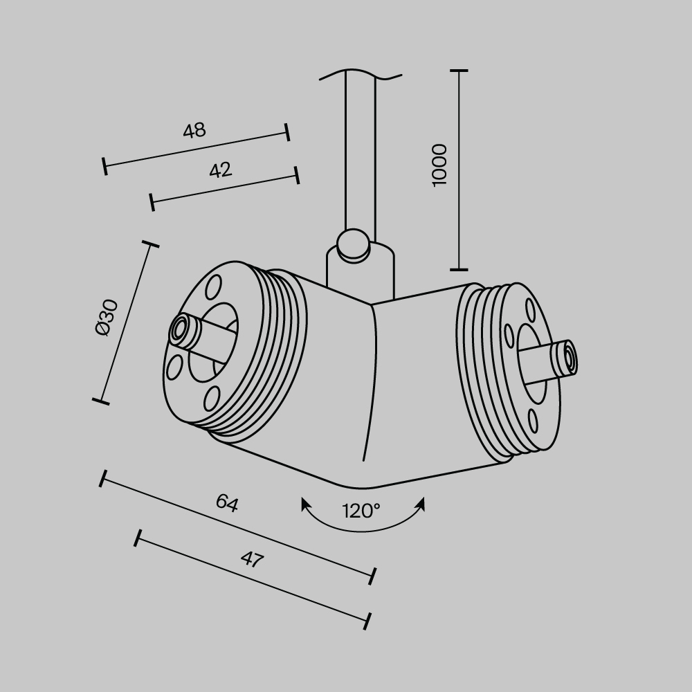 Угловой коннектор 120° с вводом питания Maytoni Shelf CA018LWC-P-B