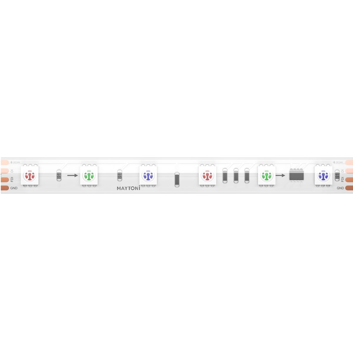 Светодиодная лента Maytoni Led Strip 24В 5050 14,4Вт/м RGB 5м IP68 201249