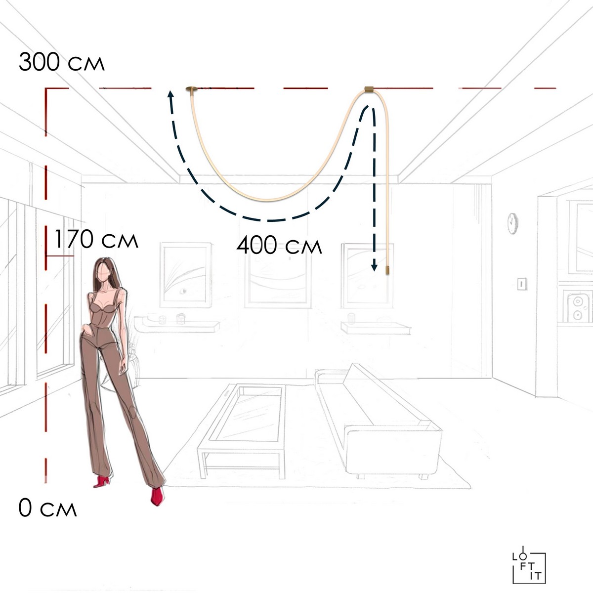 Потолочный светильник Loft IT Thread 10388A Brass
