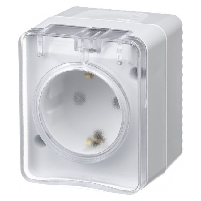 Наруж Белый Розетка с/з со шт., 16А 250B IP54 Systeme Electric AtlasDesign Profi54 ATN540145
