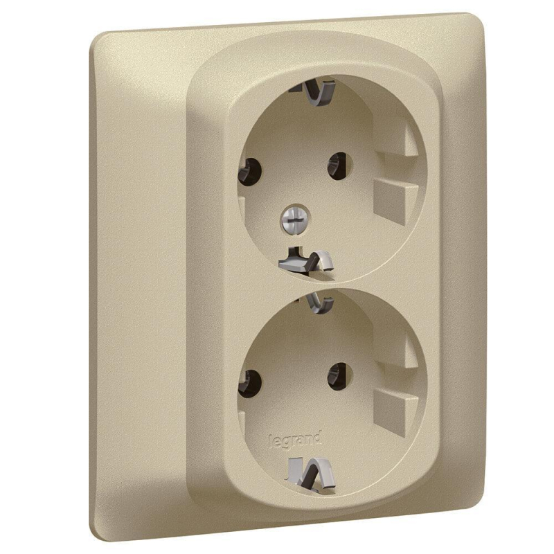 Розетка 2х2К+3 Legrand Galea Life 16A 250V с/з винтовой зажим титановая 771430