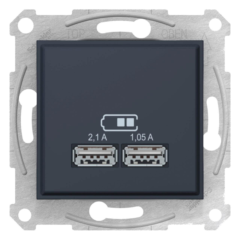 Розетка компьютерная 2xUSB Schneider Electric Sedna 2,1A SDN2710270
