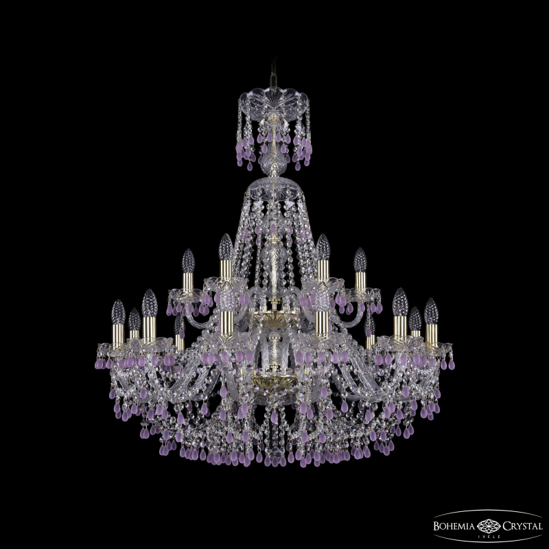 Подвесная люстра Bohemia Ivele Crystal 1410/12+6/300/XL-95/2d G V7010