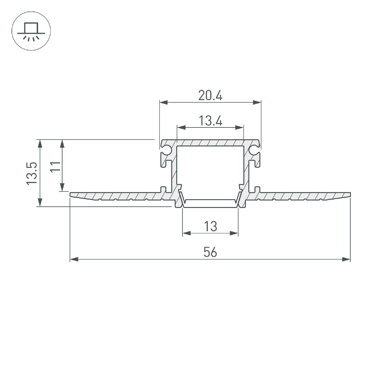 Алюминиевый профиль Arlight PDS-F-HIDE-3000 045497