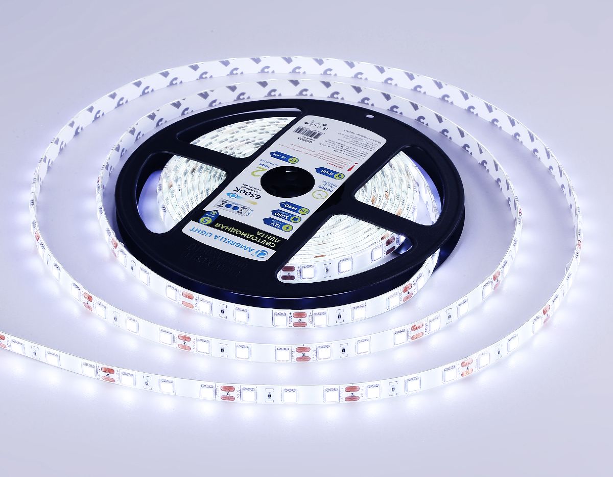 Светодиодная лента Ambrella Light LED Strip 12В 5050 14,4Вт/м 6500K 5м IP65 GS2103