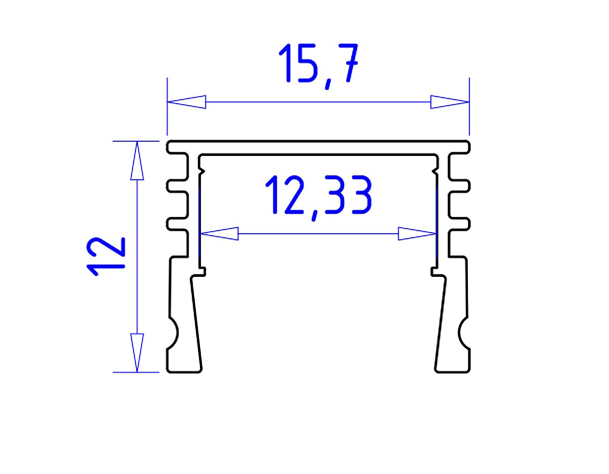 Алюминиевый накладной профиль Ambrella Light Alum Profile GP1750WH