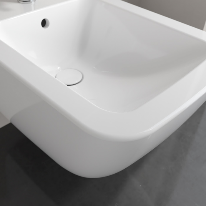 Villeroy&Boch Venticello Биде подвесное 375*560*285, с 1 отв. под смеситель, CeramicPlus, цвет альпийский белый