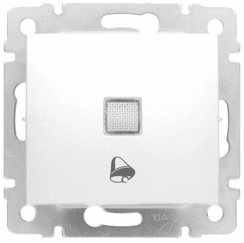 Выключатель кнопочный одноклавишный Legrand Valena 10A 12V с подсветкой Звонок белый 774415