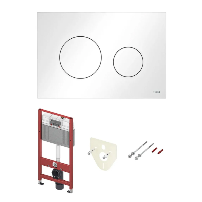 TECE Комплект TECEbase 3.0 c кронштейнами, звукоизоляцией, панелью смыва TECEloop, цвет: белый глянцевый