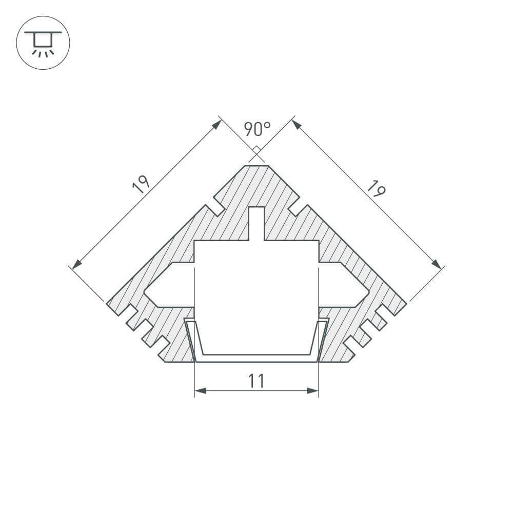Профиль Arlight PDS45-T-3000 ANOD 018961