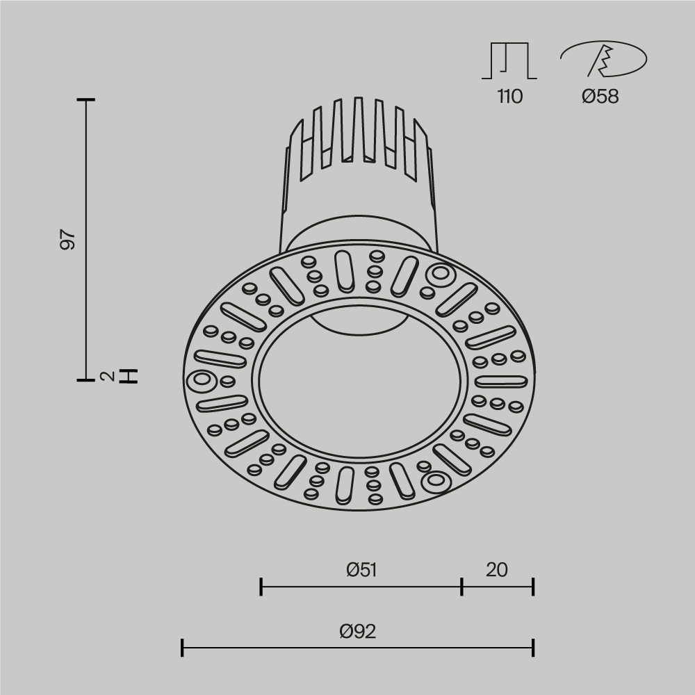 Встраиваемый светильник Maytoni Technical Dip DL120-10W-3K-TRS-B