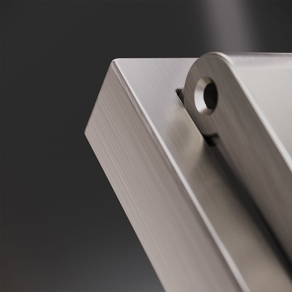 Накладка для розетки с заземлением защитными шторками и крышкой S70 Metal (никель) Voltum VLSM000811