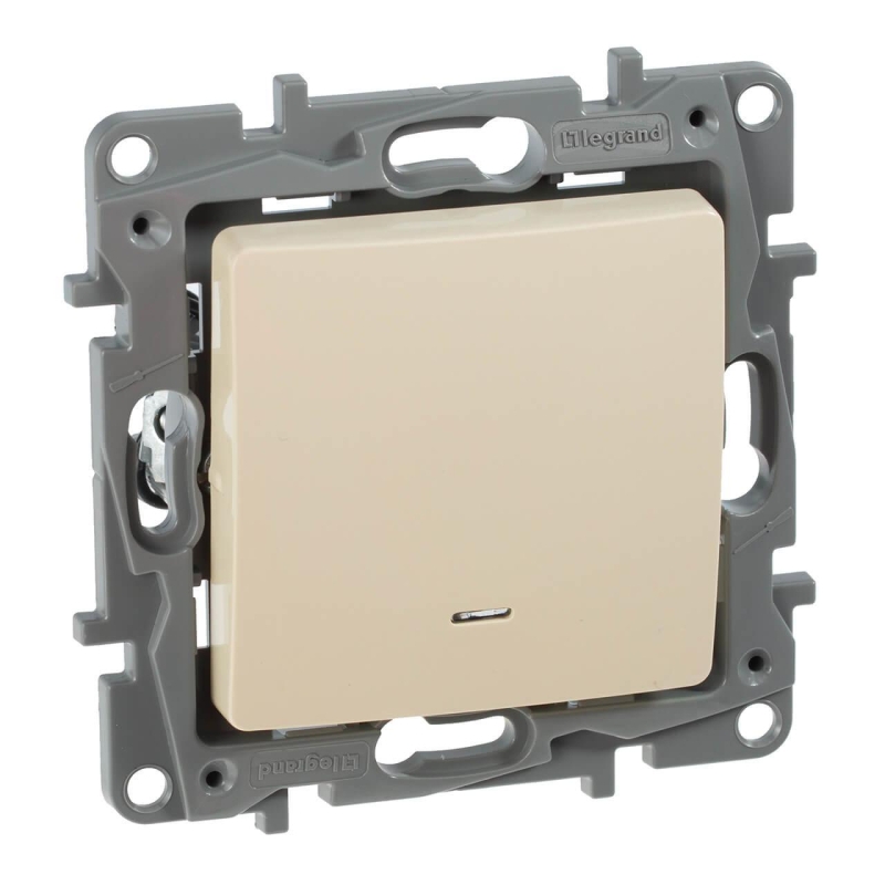 Выключатель одноклавишный Legrand Etika 10A 250V с подсветкой слоновая кость 672303