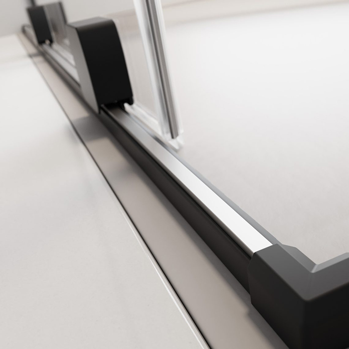 Radaway Furo KDD Душевая дверь 90см, раздвижная, правая, стекло прозрачное, покрытие Easy Clean, профиль: черный