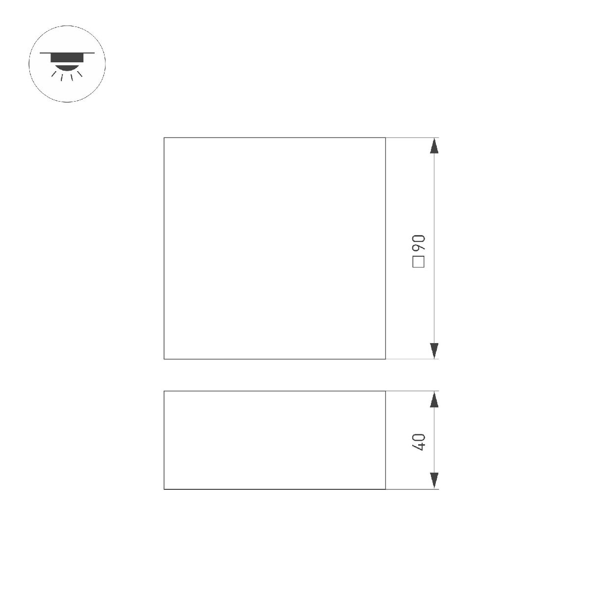 Встраиваемый светильник Arlight DL-GRIGLIATO-S90x90-12W Warm3000 (WH, 90 deg, 230V) 038332(1)