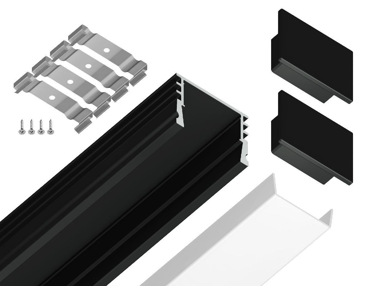 Алюминиевый накладной профиль Ambrella Light Alum Profile GP1750BK