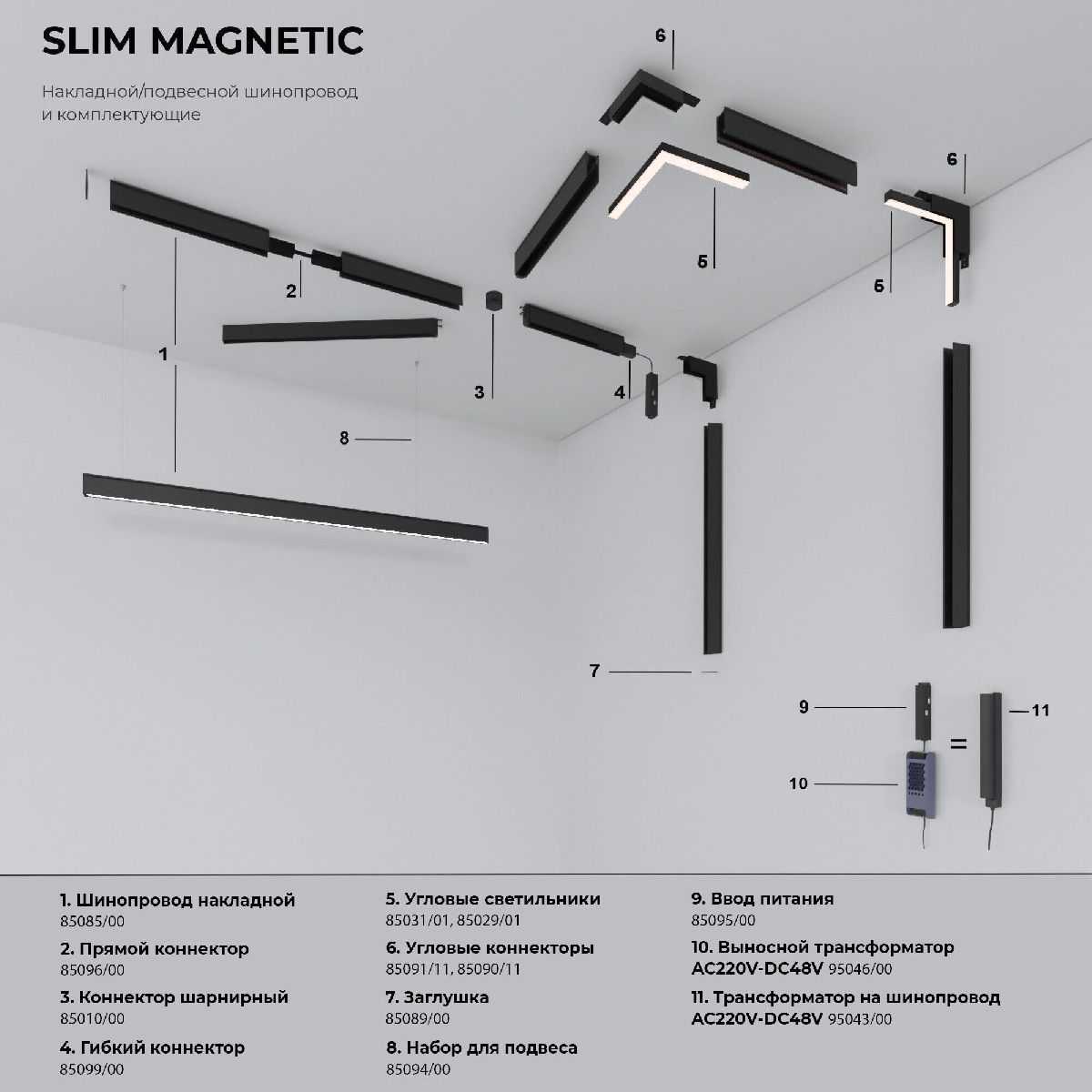 Трековый магнитный светильник Elektrostandard Slim Magnetic 4690389206481 85006/01 a067377
