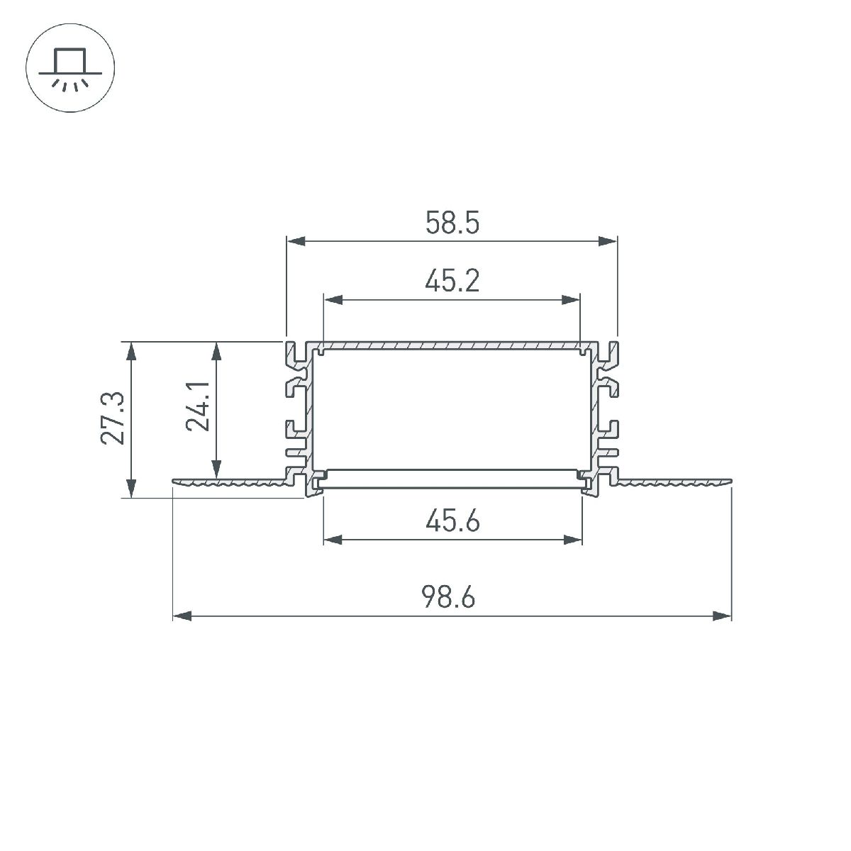 Профиль Arlight FANTOM-BENT-W49-SIDE-2000 ANOD 046423