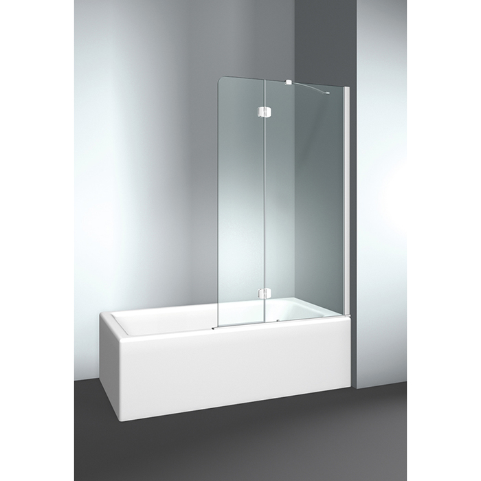 VismaraVetro Шторка на ванну PV 65х150Hсм, размер 110-112(60+50)см, DX (правая), стекло Transparent 04, Bright Silver 21, петли С67 внутр. Откр., TPA