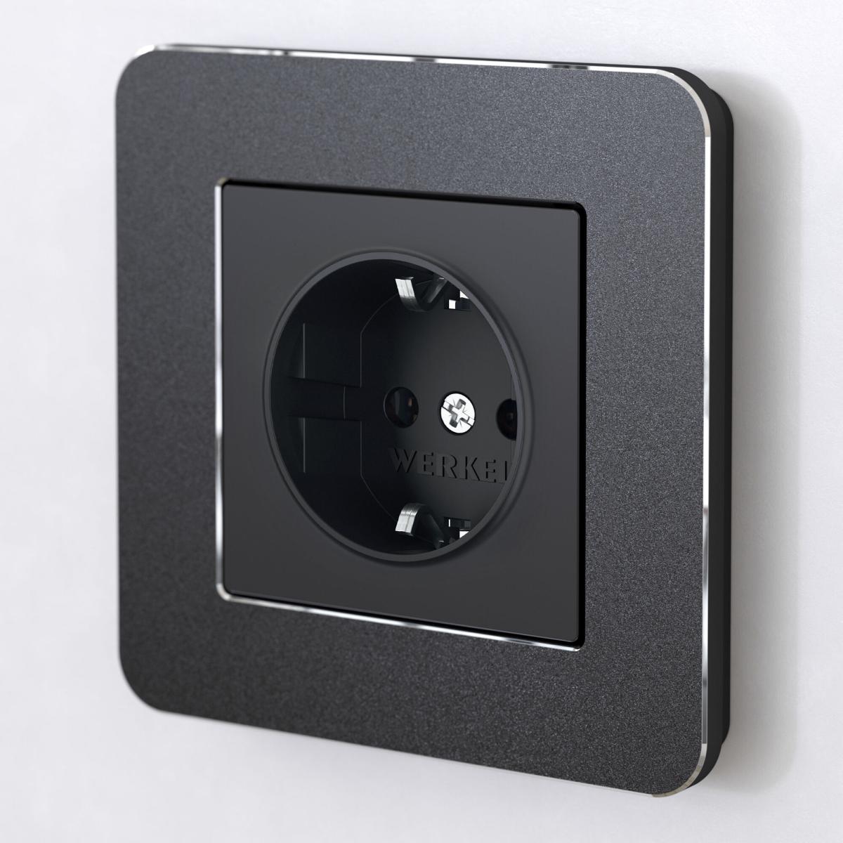 Рамка на 1 пост Werkel Platinum черный алюминий 4690389184420 W0012608